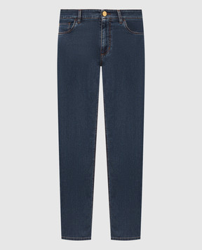 Stefano Ricci Blue jeans with logo embroidery M8T63B2090T4964