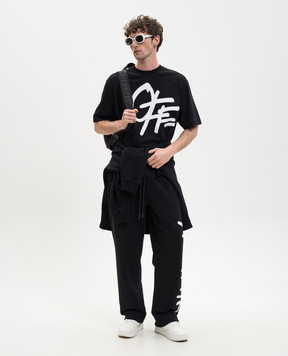 Off-White Black T-shirt with Spray logo print 44MAA120S26J00L