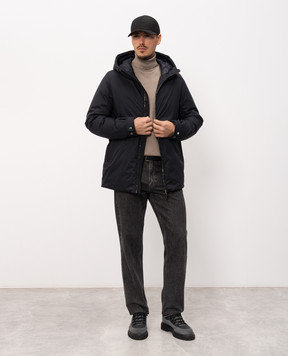MooRER Dark blue down jacket PERICLE PERICLEADS