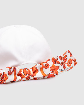 Dolce&Gabbana Children's white cap with DG logo monogram patch LB5H78G7P4O