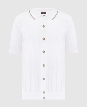 Peserico White ribbed shirt with short sleeves R59521F189173R