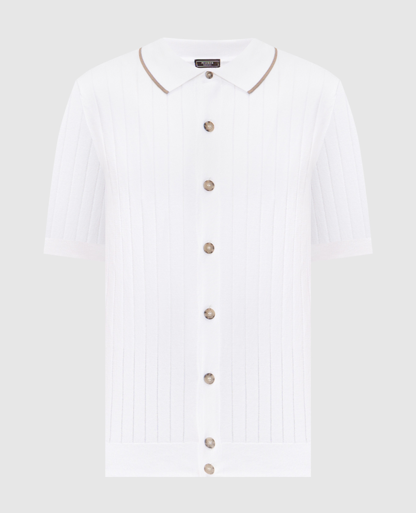 White ribbed shirt with short sleeves