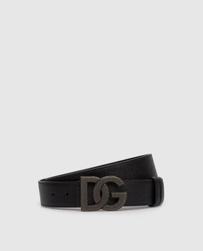 Dolce&Gabbana Black leather belt with logo BC4943AG651