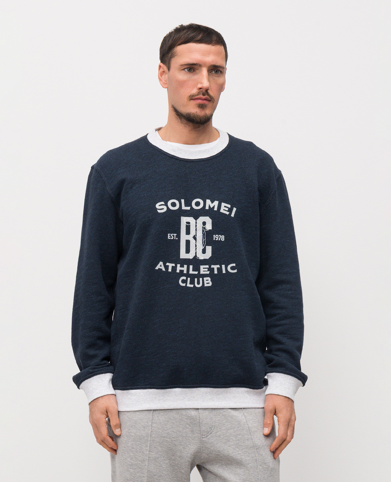 Blue sweatshirt with print Brunello Cucinelli 2