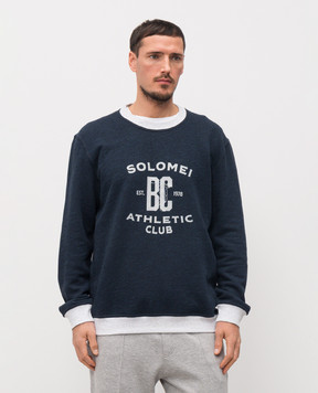 Brunello Cucinelli Blue sweatshirt with print MR8313380G