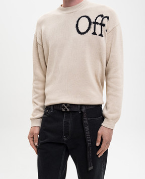 Off-White Black belt with logo pattern OMRB14LC99FAB001