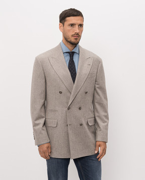 Brunello Cucinelli Gray double-breasted wool jacket M038P8BPC2