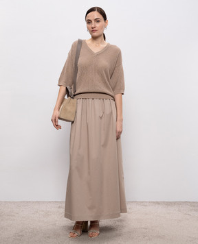 Peserico Brown top with monil chain S99110F0709234