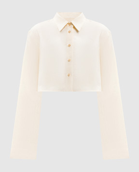Khaite Fritz yellow cropped linen shirt 2464218