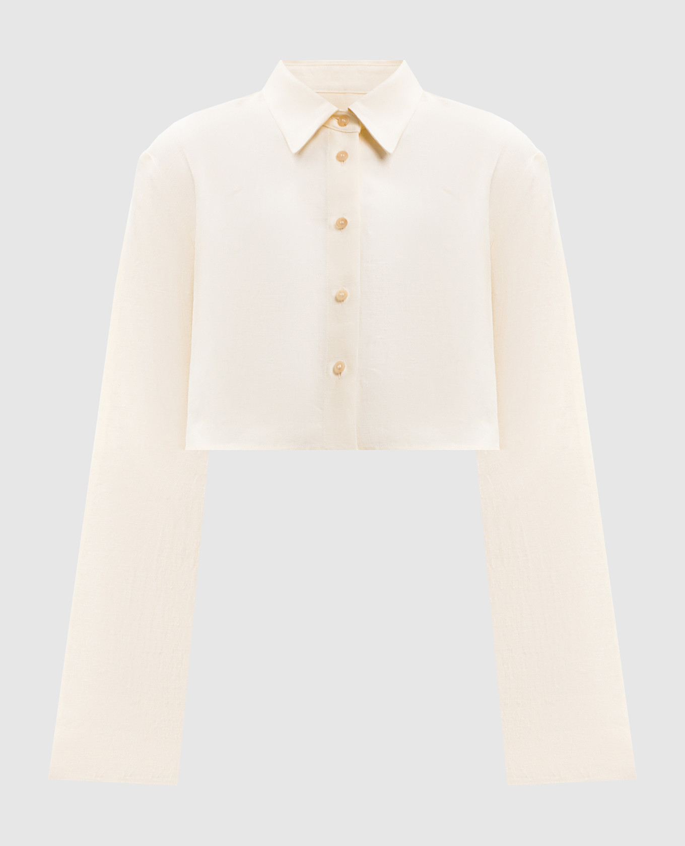 

Fritz yellow cropped linen shirt Khaite