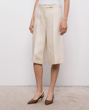Max Mara Beige linen Bermuda shorts KAKI MXMKAKI