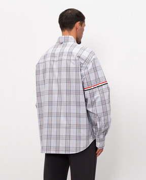 Thom Browne Checked shirt with logo patch MWL430OF1098