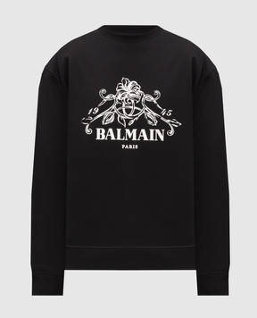 Balmain Black sweatshirt with print HH1JQ130BD65