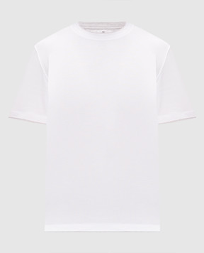 Brunello Cucinelli White T-shirt with layering effect M0B137427