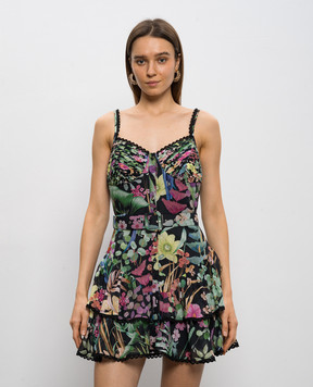 Charo Ruiz Nayade black floral print mini dress 262603