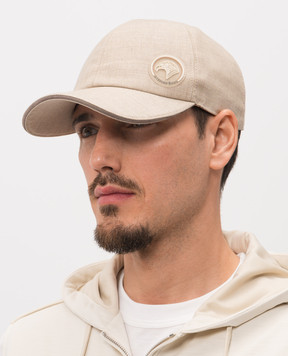 Stefano Ricci Beige linen and wool cap MCV61SB14ELW001Q