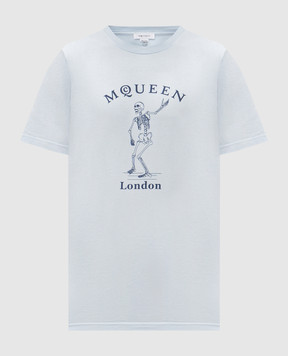 Alexander McQueen Blue Skeleton T-shirt 857152QTAEI