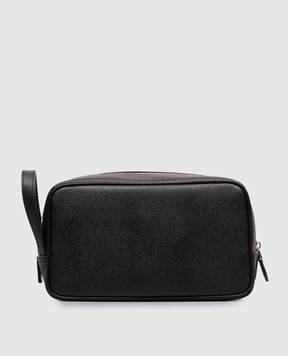 Dolce&Gabbana Black leather vanity case with metal plate BT3310A0701