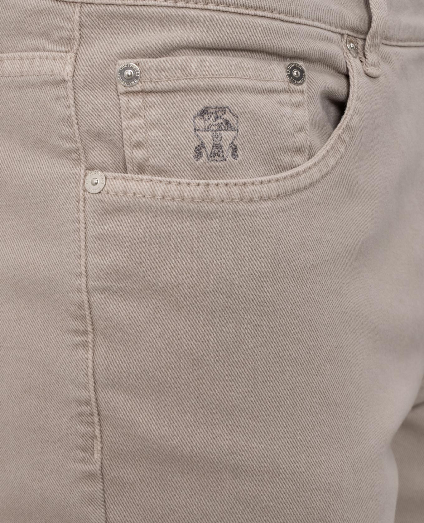 Grey jeans with logo patch Brunello Cucinelli 5