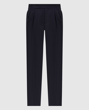 Brunello Cucinelli Blue wool and silk pants MY460PS04