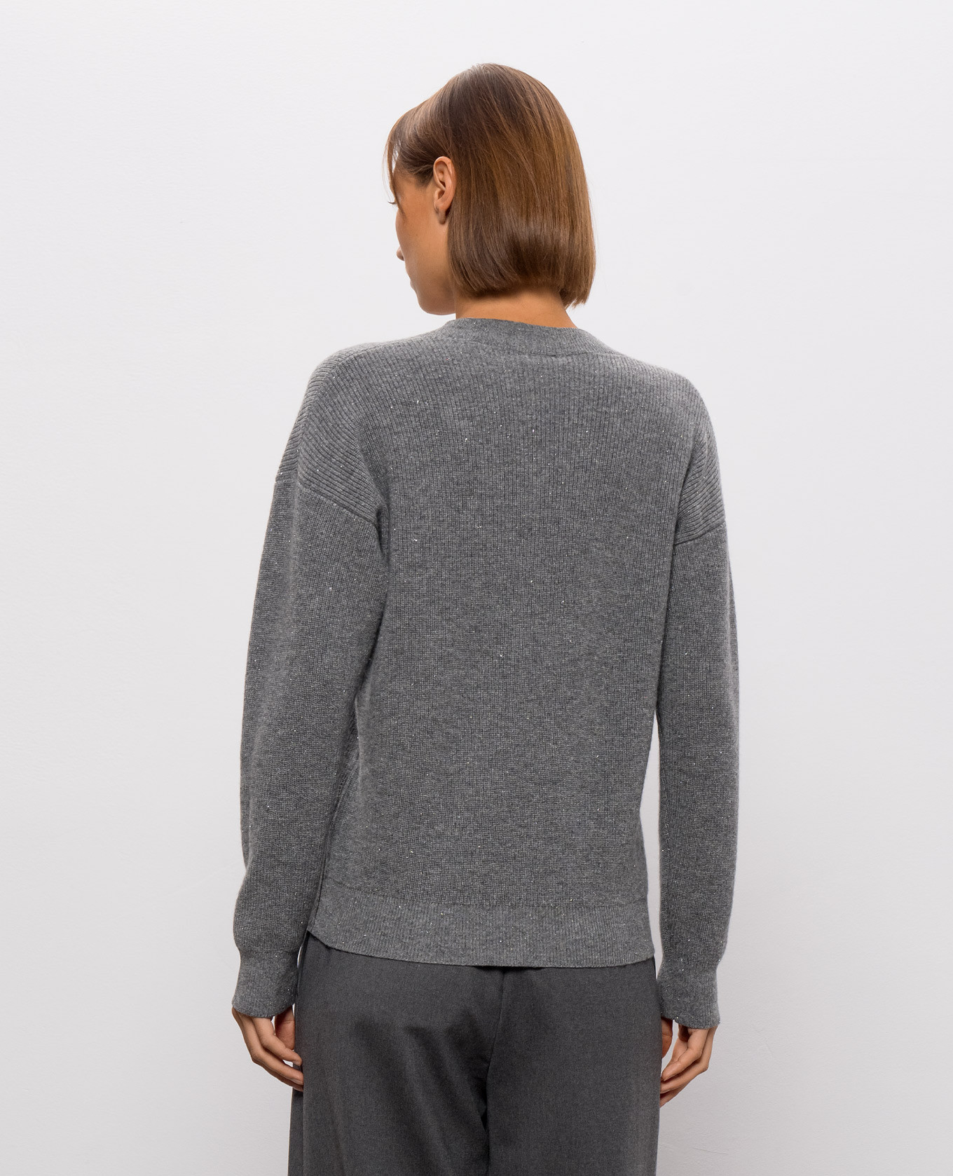 Gray pullover with lurex Peserico 4