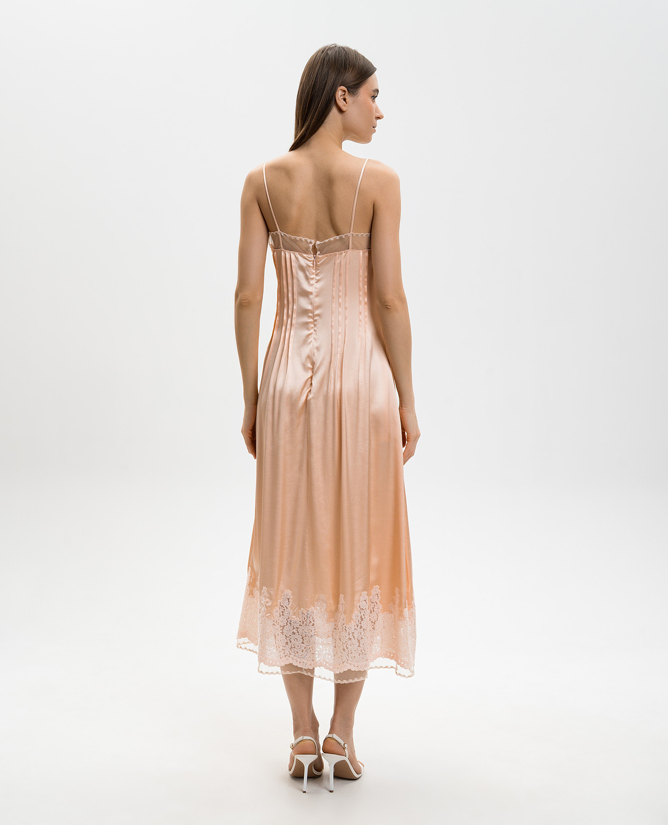 Pink midi dress with lace Ermanno Scervino 4