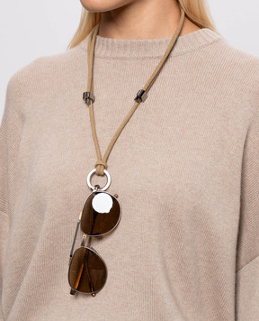 Brunello Cucinelli Beige eyeglass cord MACP9G003
