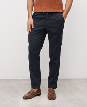 Enrico Mandelli Blue linen pants GYM02B5654