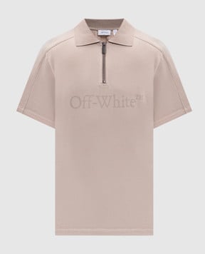 Off-White Beige polo shirt with logo print 44MAD00YS26J001