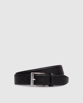 Canali Black leather belt KA0002550C