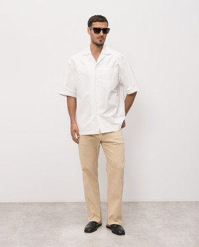 Bottega Veneta White shirt with short sleeves, straight cut 862131V6D10