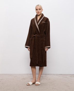 Versace Brown terry robe with Medusa pattern 10242151A17767