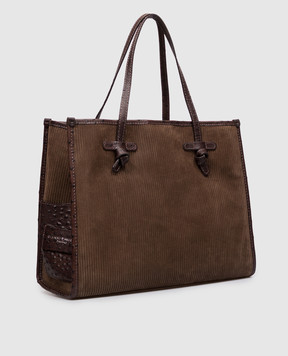 Gianni Chiarini Marcella brown suede tote bag BS12470TMBY