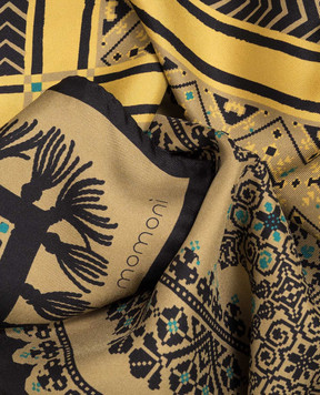Momoni Yellow Nipponia silk scarf MOSC001102MO