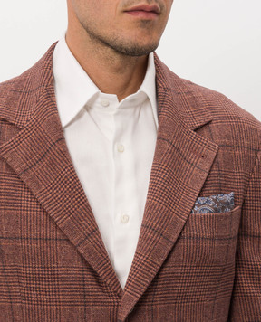 ISAIA Brown double-sided printed pachet scarf FZOOO6FZ822