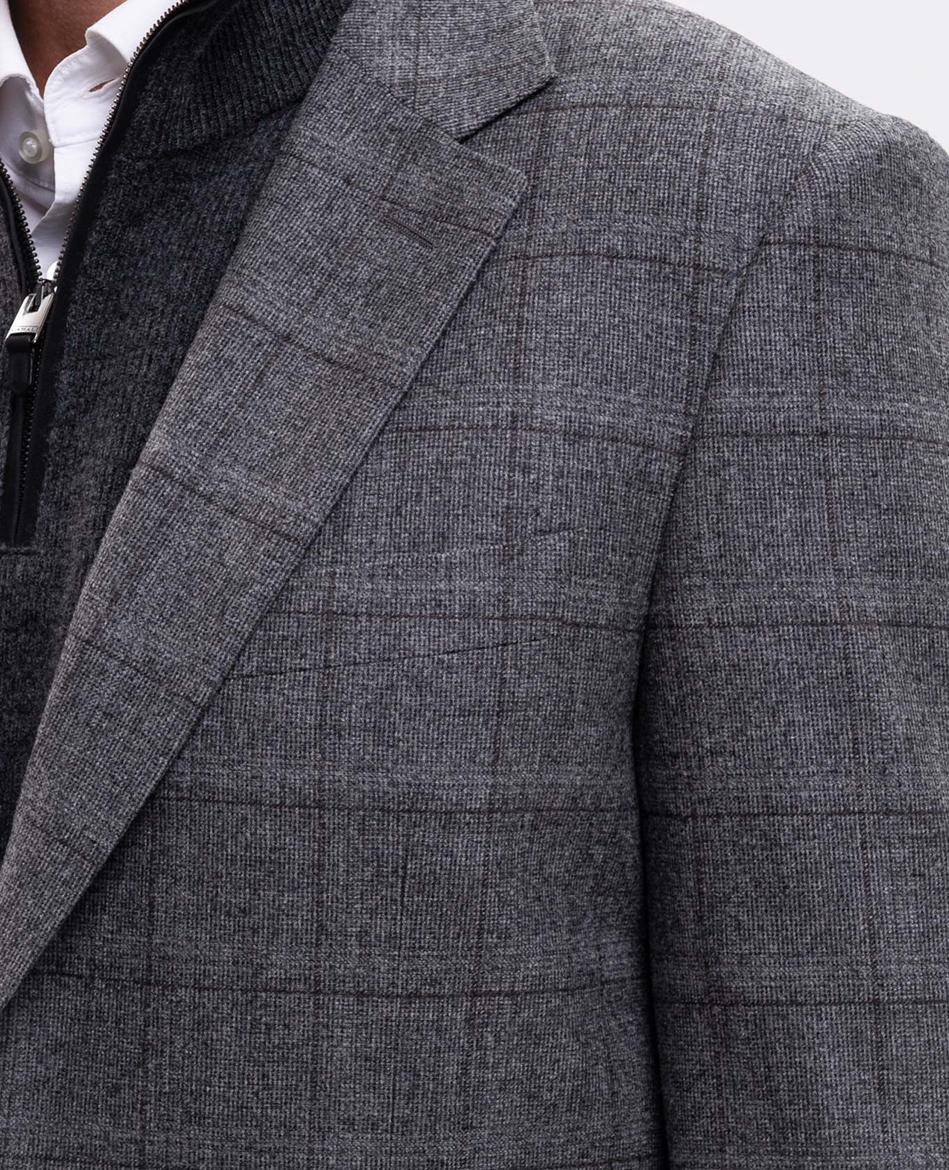 Gray wool check suit Canali 5
