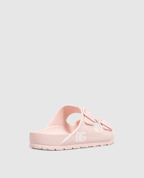 Dolce&Gabbana Children's pink flip-flops with monogram DD0324A51032836