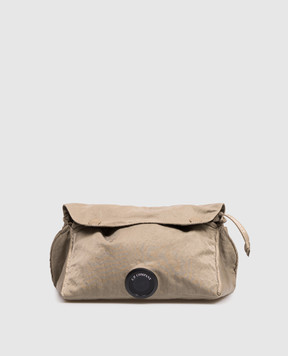 C.P. Company Khaki bag with logo patch MAC117A005269G
