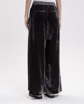 Peserico Gray velour pants A04275A3951
