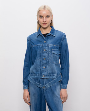 Y`S Yamamoto Blue denim jacket with a worn effect YKY93005