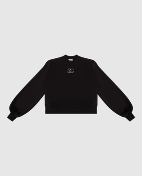 Dolce&Gabbana Children's black sweatshirt with beads L5JWCUG7PUA812+