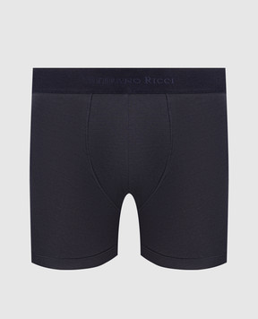 Stefano Ricci Navy blue boxer briefs with logo pattern BXM22SICOTT
