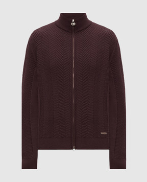 Stefano Ricci Burgundy cashmere cardigan K606430R30F26317
