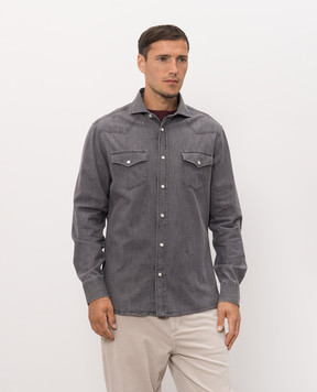 Brunello Cucinelli Gray denim shirt MH1924008