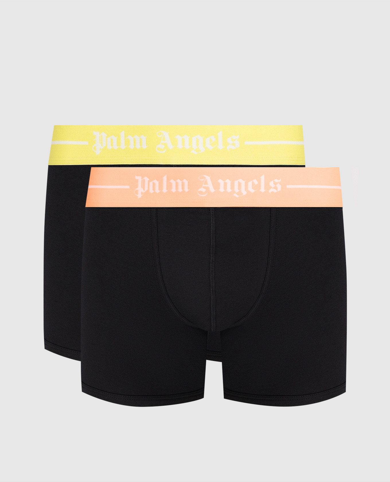 Set of black trunks with logo pattern