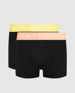 Palm Angels Set of black trunks with logo pattern PLA1UMWTR02BI