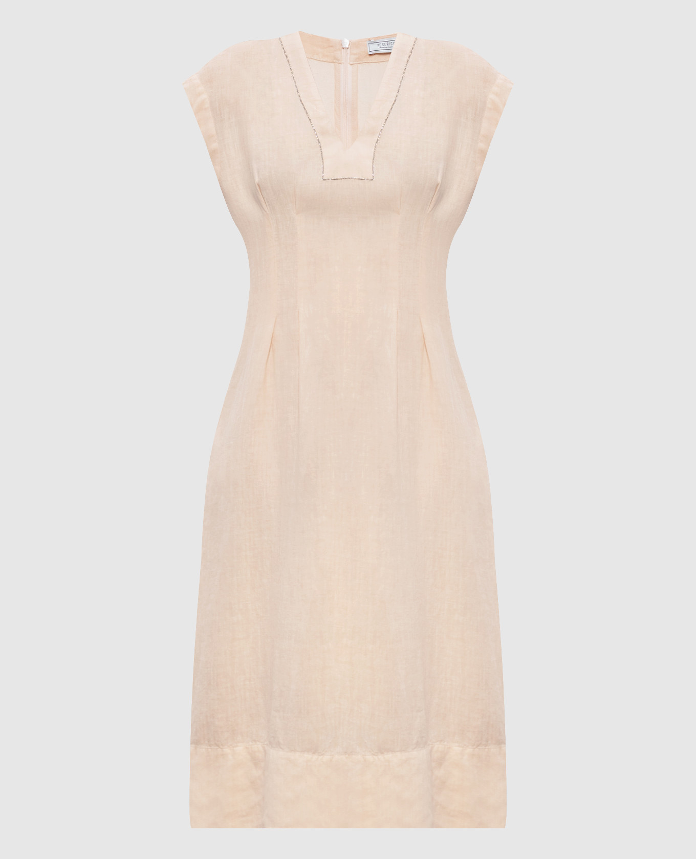 Pink linen dress