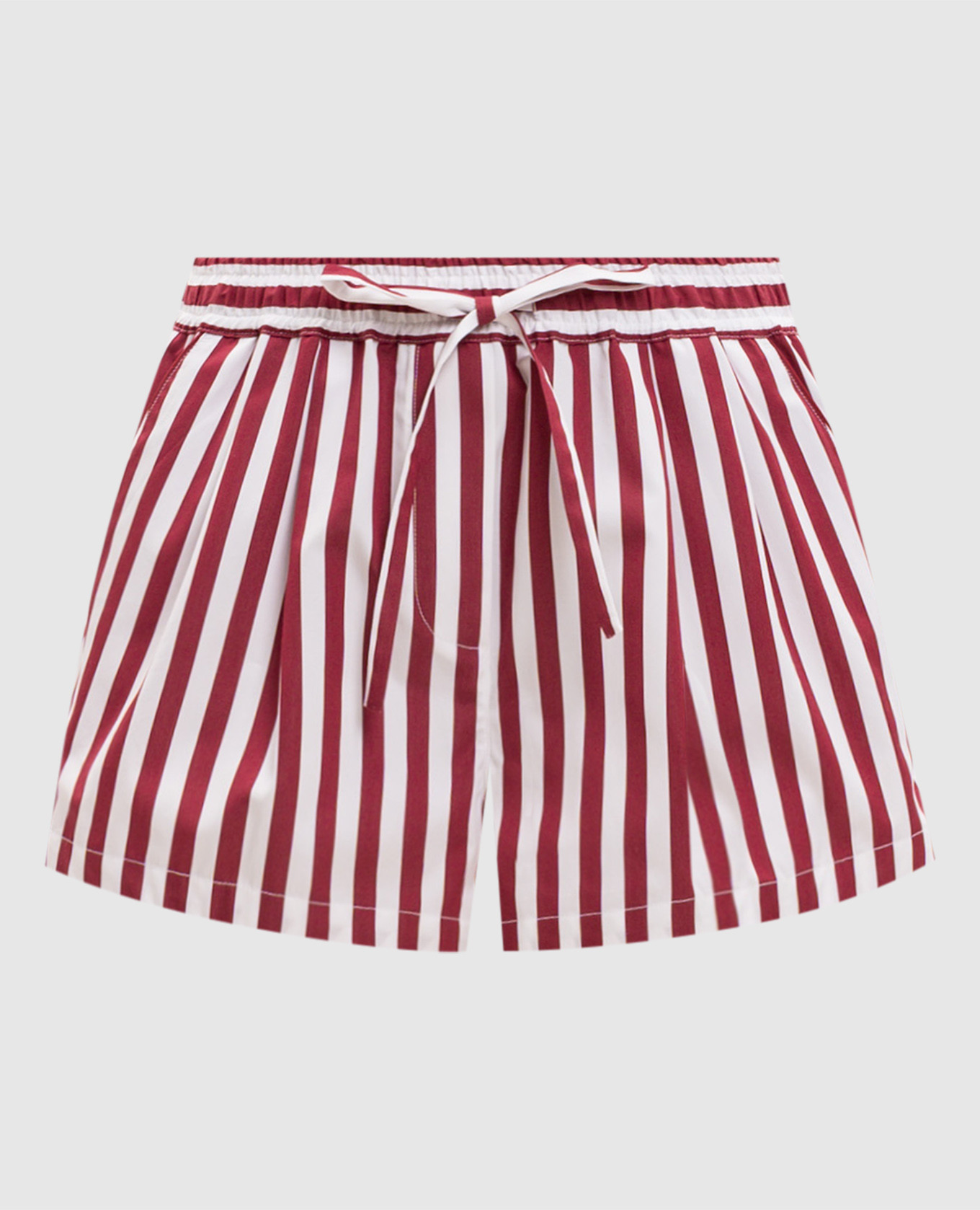 Short rayé bordeaux