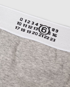 Maison Margiela MM6 Grey melange briefs with emblem pattern MKL840060
