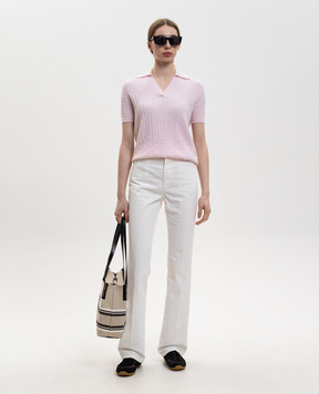 Balmain White jeans with logo patch GF1MI070DG14